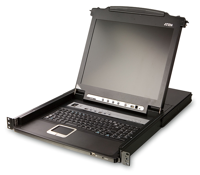 Original set ATEN macro positive CL1008MU 17 inch LCD four-in-one pull-out 8-port USB rack type
