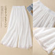 Pantalones holgados de pierna ancha de gasa blanca swing para primavera y otoño, pantalones retro Zen para yoga y meditación, falda de playa para mujer, pantalones de té