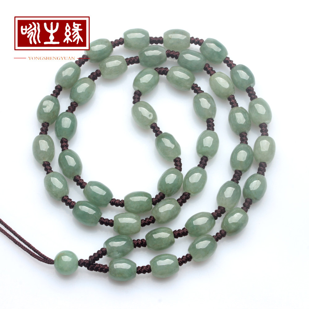 Pending rope Natural A cargo jade jade jade necklace jade cord cord hanging rope male sweater chain barrel bead bead bead