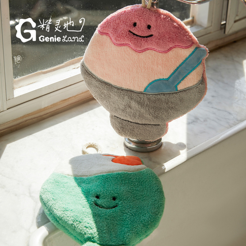Genieland Original Design Cute Ice Drink Hand Towel Kitchen Hand Towel Shaved Ice Honeydew Soda