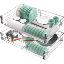 (15% subsidy) Oulin basket kitchen cabinet stainless steel household bowl basket dish rack kitchen basket