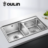 Олиновая раковина двойной свитки кухня мыть