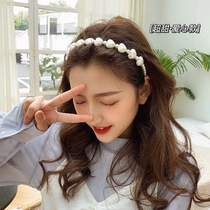 Hair bundle hair hoop women wash face summer hairpin Net red 2021 New Pearl pressure hair summer headband headdress fashion