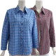 Middle-aged and elderly mothers wear cotton long-sleeved shirts 50-60 years old women's plaid loose shirts thin casual shirts