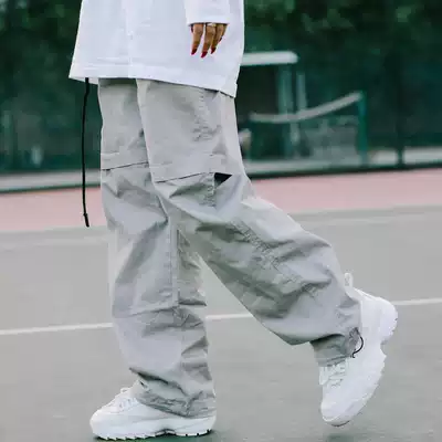 US Federal Street stretch loose adjustable pants BBOY practice dance solid color street dance skateboard slacks