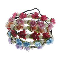 Seaside beach travel photo flower headdress bride and bridesmaid garland headband European and American bridal headband and hair accessories