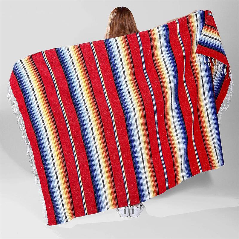 Mexican Blanket, Mexican Tablecloth, Beach Sofa Blanket, Outdoor Picnic Blanket, Travel Blanket, Sofa Blanket, Woven Jacquard Blanket