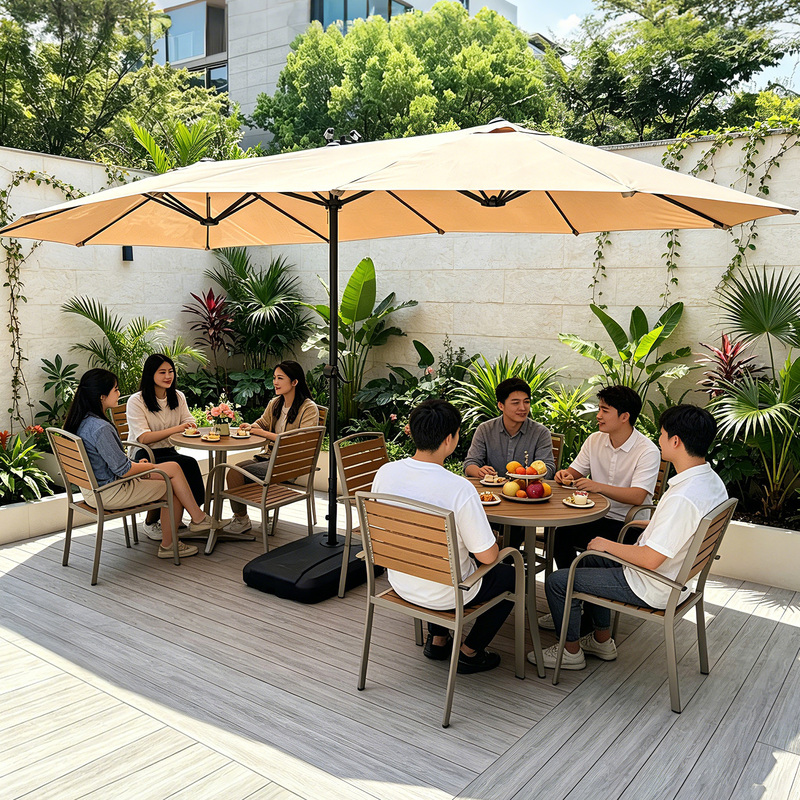 Outdoor Sunshade Umbrella, Patio Umbrella, Large Sun Umbrella, Balcony Central Pole Umbrella, Roman Umbrella, Garden Yard Sun Protection Canopy