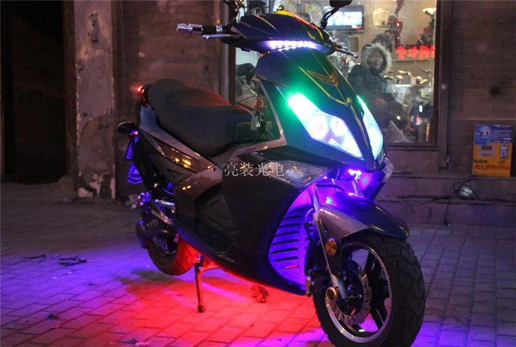 骠 摩托车 xe máy điện xe máy điện xe máy sửa đổi 5 ống kính xenon đèn thiên thần mắt quỷ lắp ráp đèn pha đèn pha xe máy wave alpha