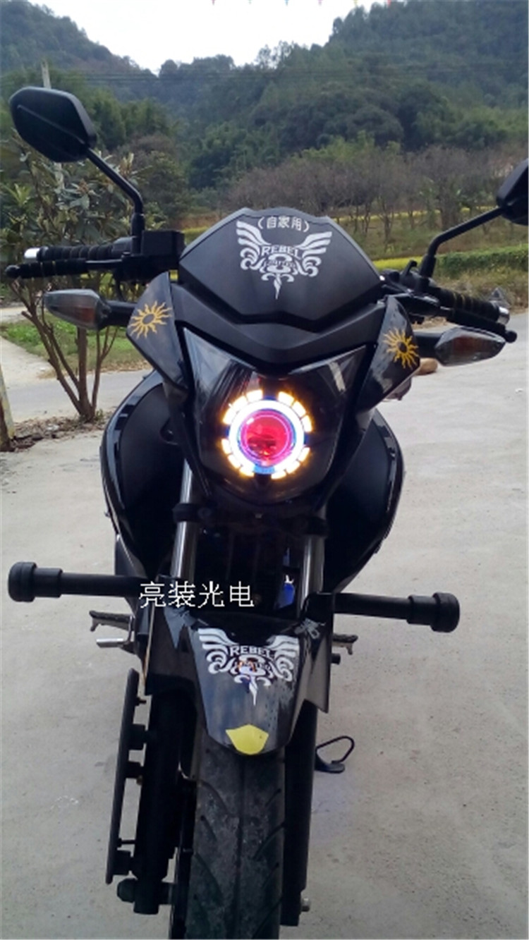 Honda Phantom / Thần chiến tranh / Bóng đèn pha chế X150 Lắp ráp ống kính đôi ánh sáng đôi mắt thiên thần đôi mắt quỷ mắt quỷ Xenon Light - Đèn HID xe máy đèn xe máy siêu sáng
