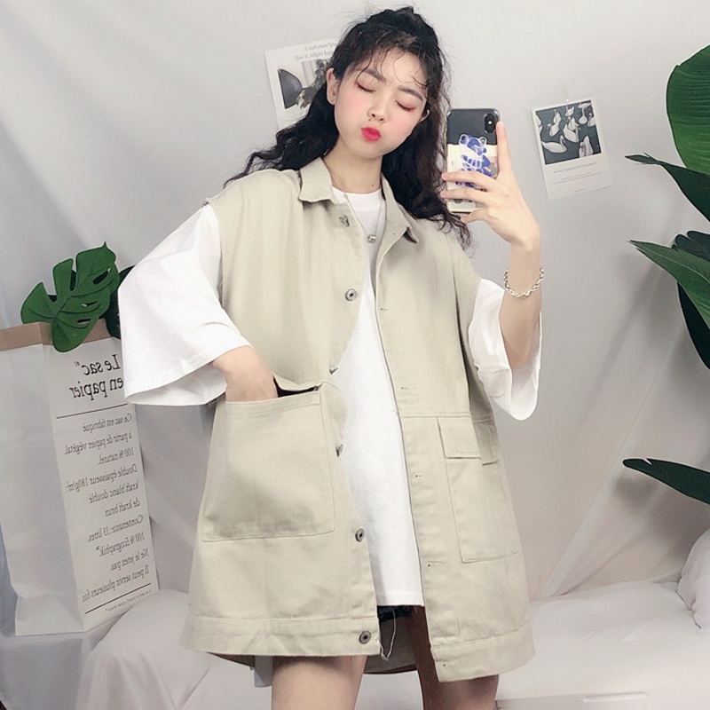 Hàn Quốc phiên bản của Harajuku phong net đỏ ngựa làm việc phụ nữ Clip mùa hè và mùa thu trong cardigan dài áo nịt áo khoác