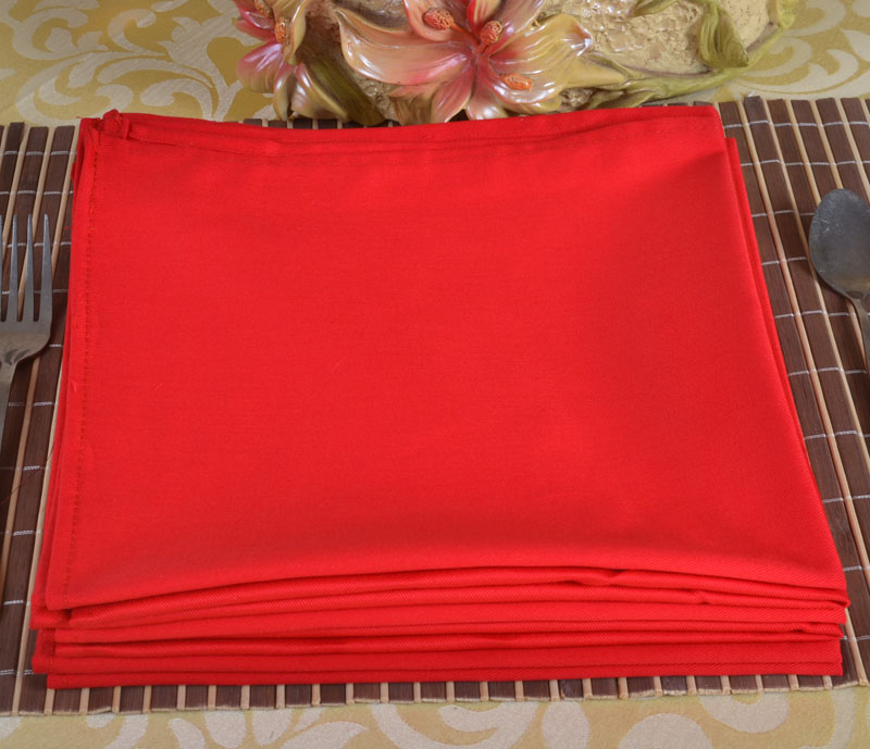 Màu trắng tinh khiết bông đỏ lau cup vải mà không có sự hấp thụ lint khách sạn tốt gấp khăn ăn vải vải khăn bảng vải khăn trải bàn kẻ caro