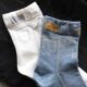 Korean personality socks women's trendy creative all-match college style retro blue jeans pattern cotton mid-tube socks