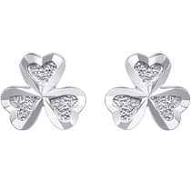 Chinese Valentines Day gift for girlfriend Chow Sang Sang Pt950 platinum earrings love clover platinum earrings 37228E