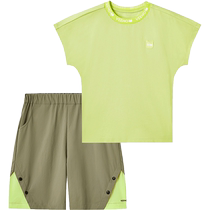 Yings childrens suit summer thin boys T-shirt shorts baby boy short-sleeved 2024 new medium and large childrens summer clothing