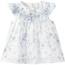 (Same style in the mall) Yingshi girls dress cute 2024 summer new short-sleeved baby girl floral skirt
