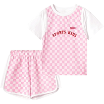 English Children Sports Suit Baby Outdoor 2024 Summer New Short Sleeves Shorts Loose Casual Girl Summer Clothing