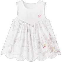 (Тот же стиль в торговом центре) Детское платье Инь милое платье принцессы для маленьких девочек новинка 2024 года платье из чистого хлопка для девочек