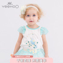 English baby T-shirt female baby casual pullover top summer base shirt round neck casual clothing short sleeve