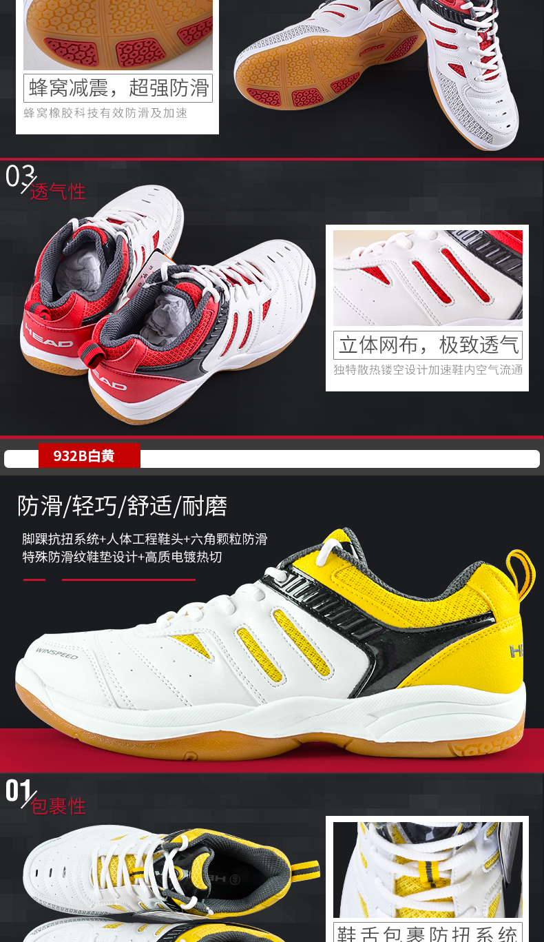 Chaussures de Badminton uniGenre HEAD 932BRU1674 - Ref 840864 Image 16