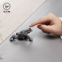 Memi Qiantang Wujinshi tea pet boutique ornaments can raise handmade tea play frog handletta tea tray jewelry ornaments