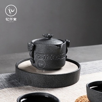 Memory Fountain Black Tea Filtered Bubble Teapot Vintage Health Kettle Handmade Small Teapot Single Cap Bowl Kung Fu Set Tea Utensils