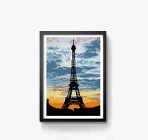DMC self-made cross-stitch kit Paris Tower-living room decoration DIY handmade cross-stitch material bag