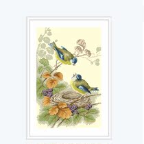 DMC self-equipped cross stitch kit Luca-two birds hipster Chinese style classical flower and bird landscape