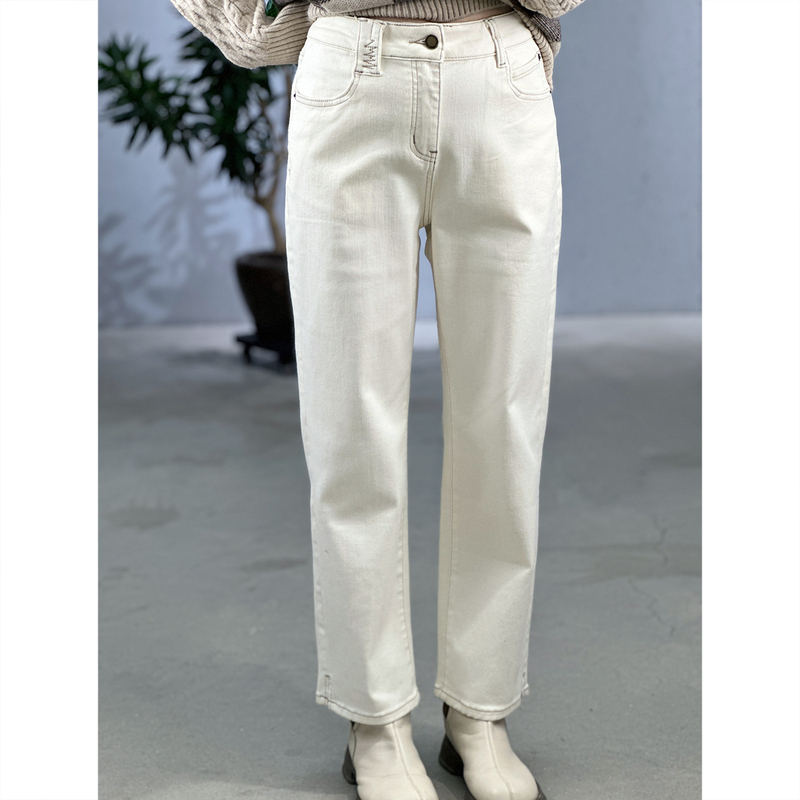 Women's Fashion Spring New Minimalist High-Waisted Straight-Leg Jeans Cropped Pants Slimming Versatile H3V02Z12235