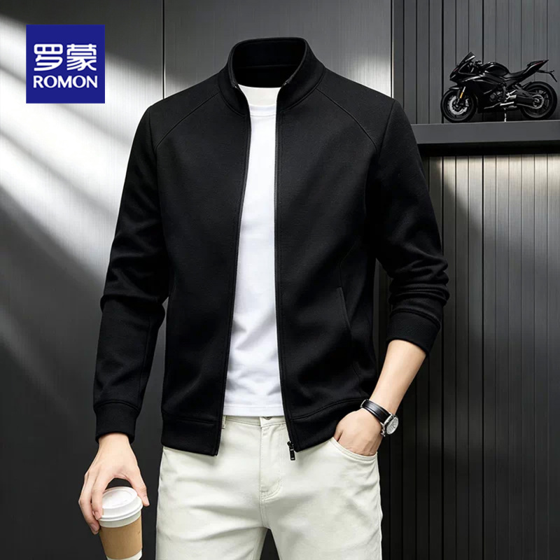 Romon Men's Jacket Stand Collar Cardigan Sweatshirt Autumn 2026 New Old Money Style Sports Casual Zipper Top for Men Romon Men's Jacket Stand Collar Cardigan Sweatshirt Autumn 2026 New Old Money Style Sports Casual Zipper Top for Men