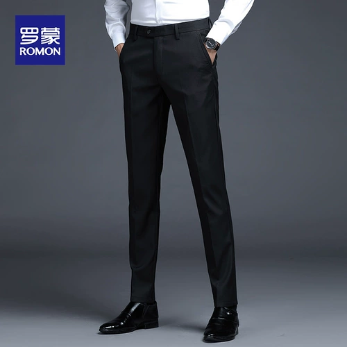 Мужские шелковые эластичные штаны для отдыха, летний тонкий классический костюм, облегающий крой, свободный прямой крой