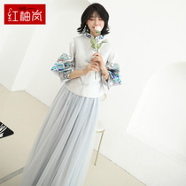 Chinese bridesmaid dress 2021 new spring and summer Chinese style pink long-sleeved bridesmaid group best friend dress long sister dress