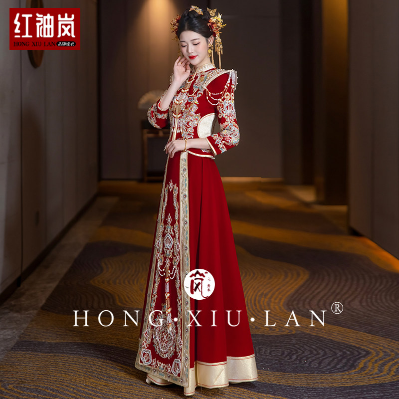 秀禾服新娘2025新款高端重工出阁礼服中式敬酒服丝绒显瘦迎亲礼服,让你成为婚礼上的焦点!-秀禾服-淘宝好物网
