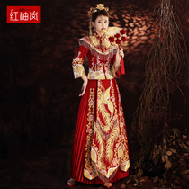Xiuhe dress bride 2021 new autumn Chinese wedding toast dress cabinet dress Show kimono dragon and phoenix coat Panjin embroidery