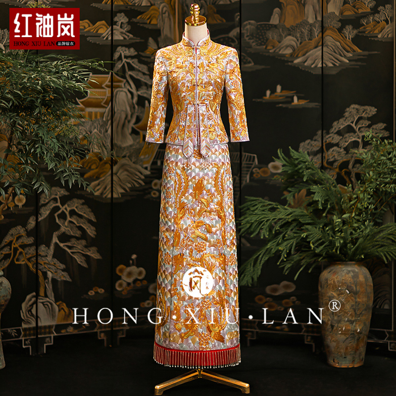 High-End Dragon and Phoenix Gown, Xiuhe Suit, 2026 New Style Bride's Toast Dress, Chinese-Style Wedding Dress, Slimming Gown, Royal Coming-Of-Age Dress High-End Dragon and Phoenix Gown, Xiuhe Suit, 2026 New Style Bride's Toast Dress, Chinese-Style Wedding Dress, Slimming Gown, Royal Coming-Of-Age Dress