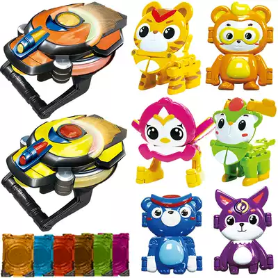 Piggy Man Yuanling lock competitive ball little hero watch sound and light boy deformation toy full set Ah Wu Tekken tiger