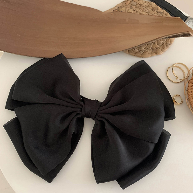 images 0:French retro black big butterfly knot hair clip bolder bolt bolt bolt hairpin hairpin hairpin headdresser new