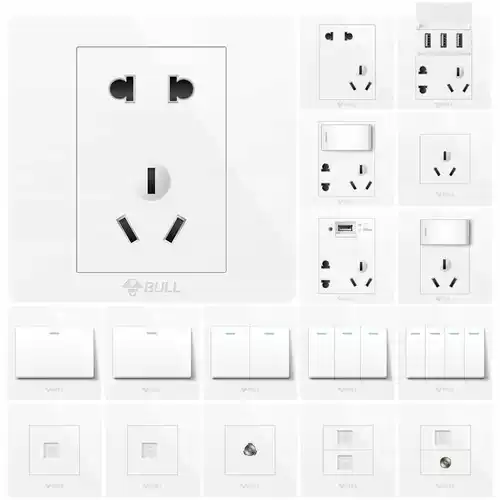 Переключатель с разъему бычья панель флагман 86 настенных вставленных настенных управлений пять -отверстие USB Home Dark Decoration сокет