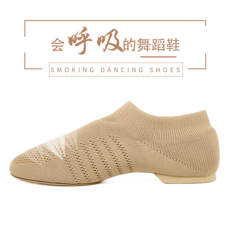 Stretch mesh ballet jazz latin belly square modern boys and girls adult leisure indoor dance shoes - Taobao