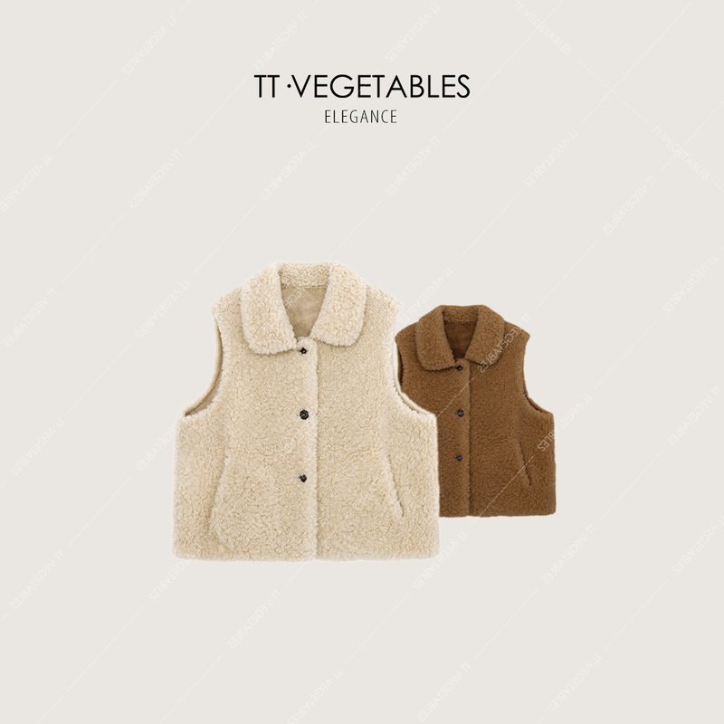Oh Fen/Small Person [Dust Lamb] 100% Wool 26 Autumn New Versatile Sleeveless Jacket 621788