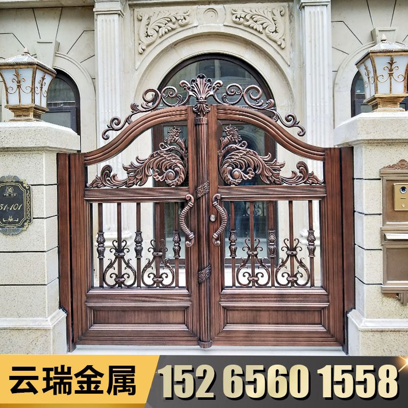 (Fortune gate) aluminum art gate courtyard villa door suspension folding door rural yard door aluminum alloy gate