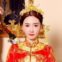 2021 new bridal headdress Chinese wedding hair accessories Costume suit Xiuhe clothing Fengguan Cheongsam accessories