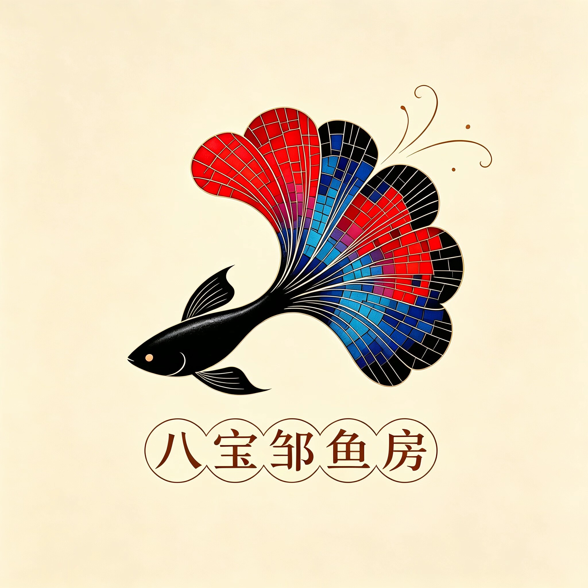 八宝邹鱼房的LOGO