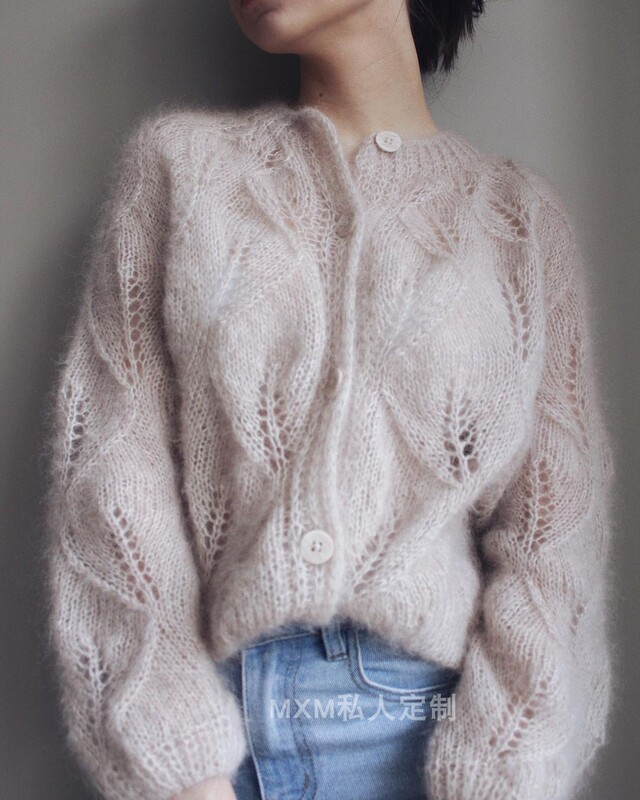 Spring and Summer New Sun Protection Clothing, Leaf and Flower Pattern, Lightweight Knitted Hollow Cardigan, Long-Sleeved Retro Handmade Jacket, Sweater for Women