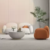 Ткань, кремовый диван для гостиной для отдыха для двоих, простой и элегантный дизайн, популярно в интернете, для салонов красоты