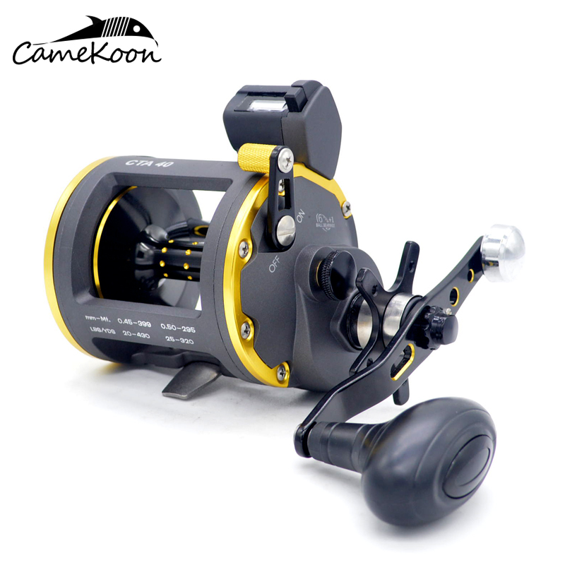 CAMEKOON Trolling Reel Star Drag With Line Counter for Saltwater Big Game Reels