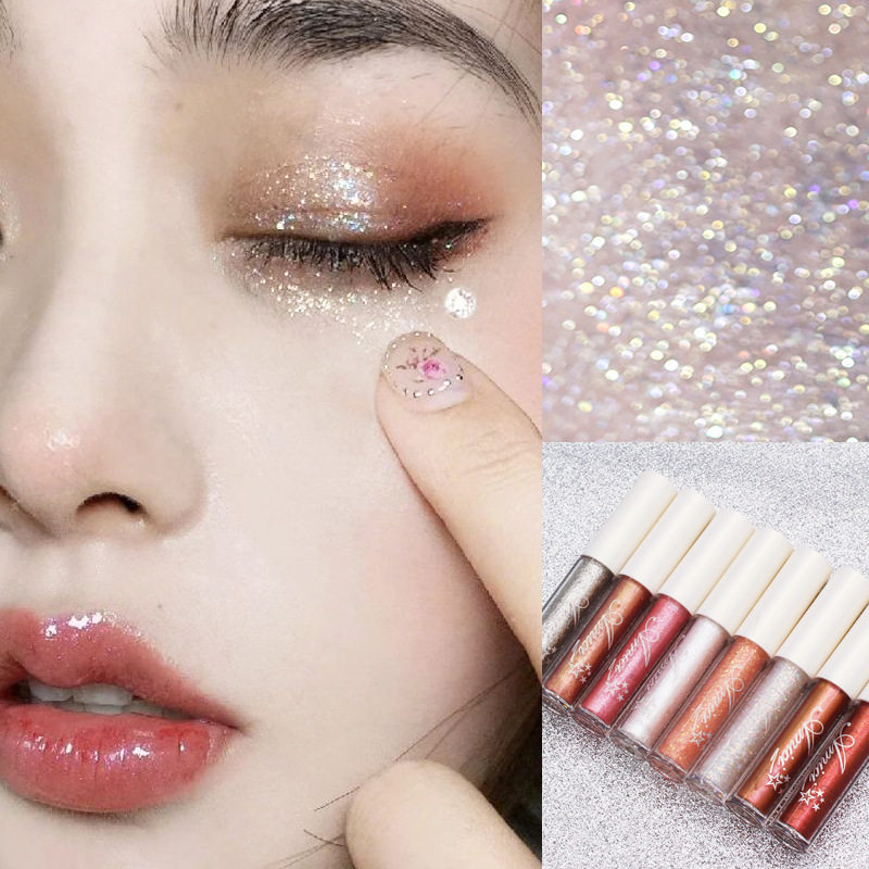 Female net red color makeup polarized liquid eye shadow Pearls Shiny Stage Performance Daily Ultra Shiny Naked Makeup Monochrome Eye Shadow