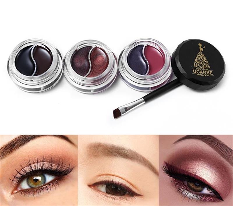 Two-color eyeliner solid eyeliner glue pen color pearl wine red does not smudge long-lasting brown coffee color eyeliner glue