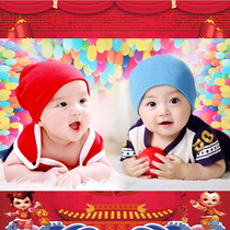 Dragon and Phoenix baby photo poster Beautiful baby newborn doll Big pictorial Married male and female baby bedroom wall sticker