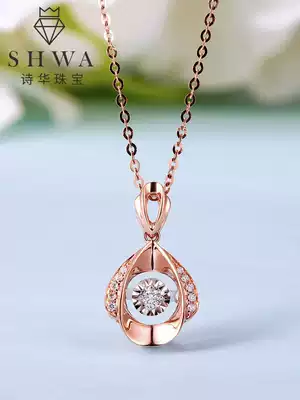 Shihua Jewelry Rose Gold Water Drop Diamond Xiang Female Diamond Color Golden Bone Chain Smart Pendant Pendant Pendant